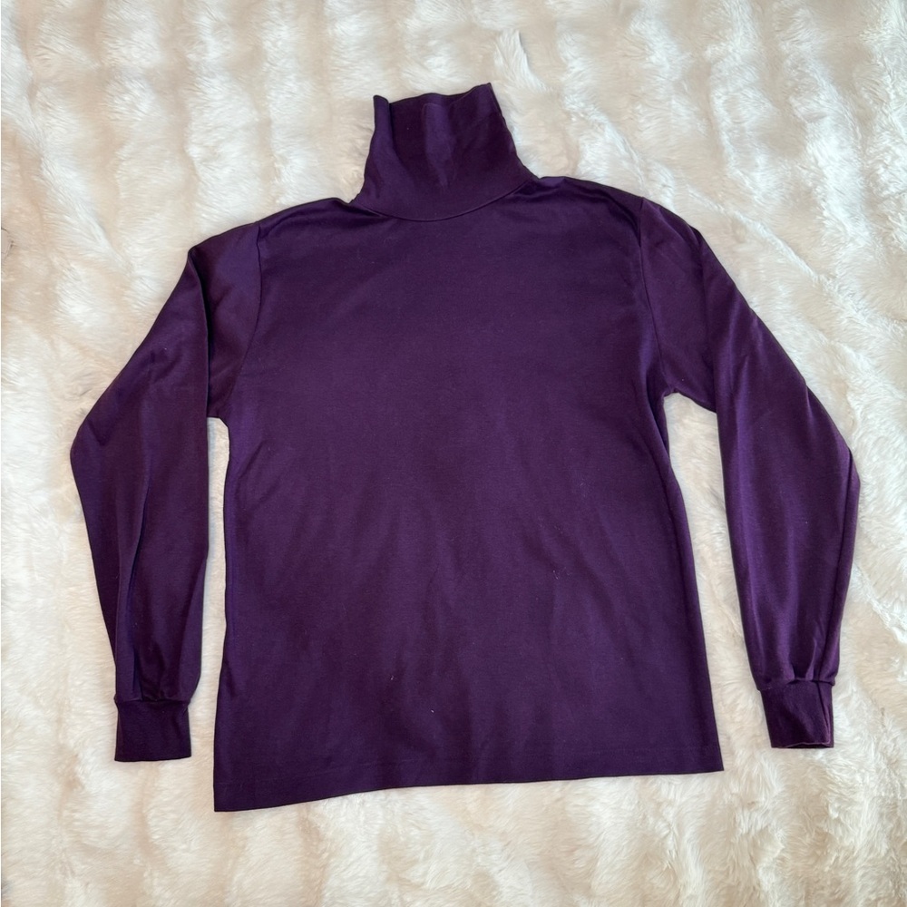L.L. Bean Deep Purple Turtleneck Top |Size M